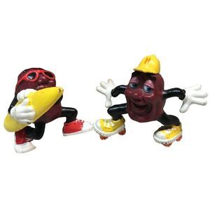 California Raisins Figure‎ Surfer Surf Board Roller Skate Pvc Toy 2 Vintage 1988